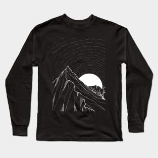 Lines of the white moon Long Sleeve T-Shirt